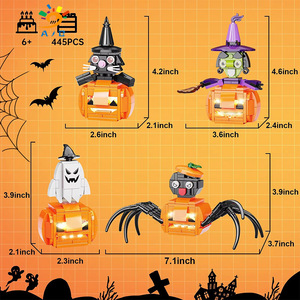 Kit de Construcción de Fantasmas, Calabazas y Vampiros de Halloween - Juguete Educativo Electrónico para Niños de 5 a 7 Años, Set de Construcción de Plástico ABS - Product Image 6