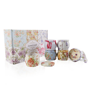 Bougies parfumées Coffret cadeau avec fleurs séchées Lot de 6 bougies d'aromathérapie en cire de soja pour la maison Anniversaire <span class=keywords><strong>SPA</strong></span> parfumé avec boîte cadeau - Product Image 6