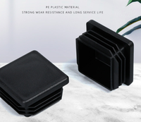 30x30mm Tube Carré Plastique Insertion Bouchon Embout Noir