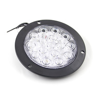 Luz trasera LED redonda de 12V para camión, luz intermitente estroboscópica blanca y ámbar para barco, caravana, furgoneta, caravana, camión, luz de advertencia lateral LED