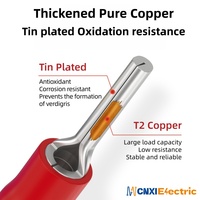 Terminales de Cable de Cobre T2 de Grado Industrial CNXI PTD, Terminales de Tipo Pin con Aislamiento de PVC y Doble Crimpado, Terminales Rojos, Azules y Amarillos