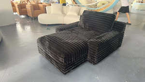 Muebles para el hogar ocio sala de estar sofá cama <span class=keywords><strong>puff</strong></span> tela cómoda cama relajante sofá asiento individual Villa interior salón cama sofá - Product Image 3