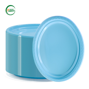 أطباق بلاستيكية دائرية ملونة مخصصة للبيع بالجملة، مقاس 7 و9 بوصة، أطباق بلاستيكية للاستخدام مرة واحدة للحفلات والحلويات والكيك والجبن والسلطة - Product Image 4
