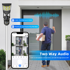 กล้อง PTZ ใช้พลังงานแสงอาทิตย์ Wi-Fi กลางแจ้งกล้องวงจรปิดรักษาความปลอดภัยเลนส์คู่ - Product Image 4