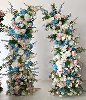 Y-G035 En gros : Arches florales de mariage, décorations d'arche de fleurs en corne faites à la main, toiles de fond florales, piliers de fleurs de mariage