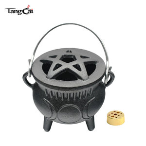 Pequeño Caldero de Hierro Fundido con Pentagrama, Quemador de Incienso Ideal para Rituales de Brujería, Decoración de Halloween - Product Image 5