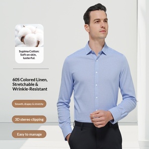 <span class=keywords><strong>Chemise</strong></span> Homme Personnalisable en Coton à Manches Longues Motif Cheval Printanier, <span class=keywords><strong>Chemise</strong></span> Décontractée en <span class=keywords><strong>Lin</strong></span> Couleur Années 60 Sans <span class=keywords><strong>Repassage</strong></span> pour Homme – Vente en Gros - Product Image 1