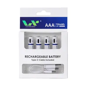 1.6V NiZn celle agli ioni di litio 1.5V USB batteria ricaricabile agli ioni di litio AA AAA batterie ricaricabili