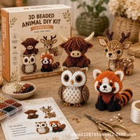 Kit Kerajinan Hewan 3D Berbahan Manik-Manik, Kit Hewan 3D Berbahan Manik-Manik, Hewan 3D Kecil Berbahan Manik-Manik, Kit Manik-Manik DIY 3D, Kit Sulaman Manik-Manik, Untuk Dewasa