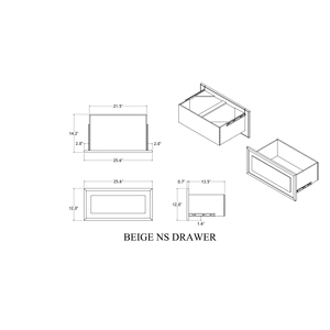 Ciara Beige Nightstand With Two <b>Drawers</b> And Metal Handles <b>For</b> Bedroom <b>Storage</b> - Product Image 6