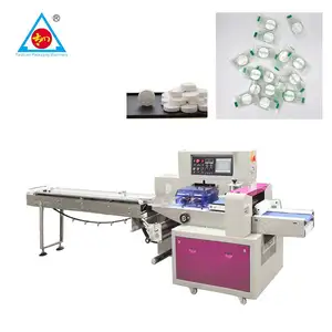 Fully automatic cleaning tablets compressed facial mask small sachet horizontal wrapping flow pack packing machine