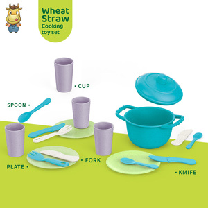 Juego de Vajilla de Juguete de Paja de Trigo para Niños, 21 Piezas, Ollas y Platos - Product Image 2
