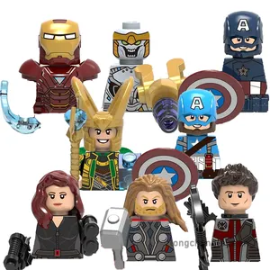 Super eroi capitano della serie Chitauri Mark vedova nera Thor Loki Hawkeye figure di blocchi di costruzione per bambini giocattoli Juguete X0259