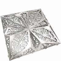 Panneau de bardage en aluminium 3D TUORUNDA, découpé au laser, panneau de façade modulaire creux pour mur extérieur de bâtiment commercial