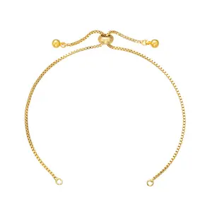 JY Jewelry Brass Simple Adjustable Bracelet Box Chain For Jewelry Making