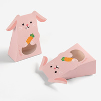 Boîtes en papier pliables YZ imprimées avec fenêtre transparente creuse pour l'emballage de bonbons et biscuits sur le thème des lapins et des animaux de compagnie