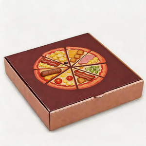 Boîtes d'emballage élégantes pour pizzas imprimées en aquarelle motif tomate et basilic, boîte cadeau en papier haut de gamme à thème botanique pour aliments - Product Image 3