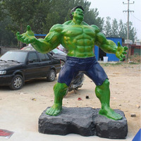 Usine personnalisée Strong Muscle Man Action Hero en fibre de verre grandeur nature film Action Figure Hulk Statue