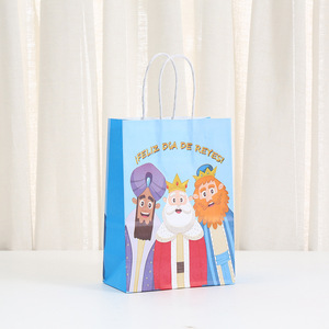 Bolsa de Regalo de Fiesta de los Tres Reyes Magos con Dulces Impresos - Bolsa de Papel Creativa y Portátil para Compras (Impresión Offset) - Product Image 4