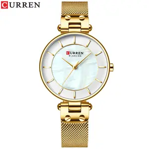 Curren Jam Tangan Quartz Wanita 9056 S, Jam Tangan Analog Tali Baru, Jam Tangan Wanita Kasual Quartz