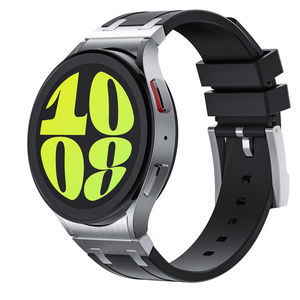 สายนาฬิกาซิลิโคนเหลวสำหรับ Samsung <span class=keywords><strong>Galaxy</strong></span> <span class=keywords><strong>Watch</strong></span> 6 <span class=keywords><strong>5</strong></span> 4แบบคลาสสิกไม่มีช่องว่างยางแฟชั่น - Product Image 4