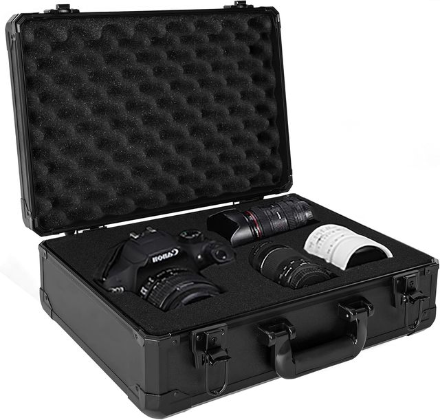 Hard Aluminum Frame Case Portable Camera Protective Storage Case Shockproof Water-resistant with Customized DIY Foam Insert