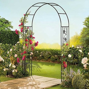 Home Entrance <strong>Gate</strong> Arch <strong>Moon</strong> Design With Metal Top Arbour Garden Arch Wrought Iron <strong>Gate</strong> - Product Image 2