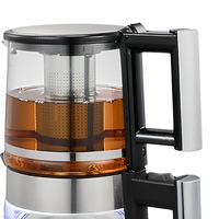Bouilloire Électrique en Verre Ensemble Mère-Enfant 1.6-2.0L, Bouilloire à Thé Sans Fil avec Lumière LED Bleue, 1500W pour la Maison