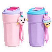 Botol Minum Portabel Anti Bocor Terisolasi, Tumbler Teh & Kopi Stainless Steel Vacuum Insulated dengan Tutup dan Tali Pegangan
