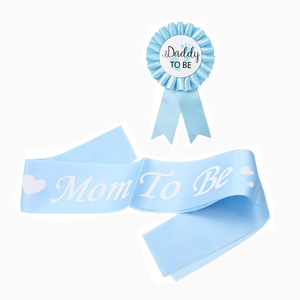 HLC Set <span class=keywords><strong>de</strong></span> Bandas y Cintas para Hombro para Futura Mamá y Futuro Papá, para Revelación <span class=keywords><strong>de</strong></span> Género, Recuerdos y Decoración para Baby Shower - Product Image 6
