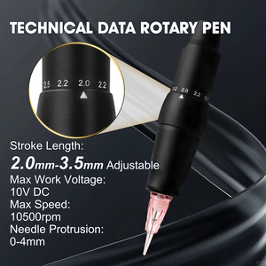 Kit de Máquina de Tatuaje PMU con Interfaz RCA, 2.0mm 3.5mm, Voltaje Ajustable para Cejas y Labios, Microblading, Uso en Estudio de Belleza - Product Image 3