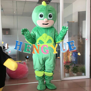 Costume de mascotte populaire sur mesure, Costume de mascottes de chat vert pour la <span class=keywords><strong>patrouille</strong></span> de mascotte de patte de fête - Product Image 1