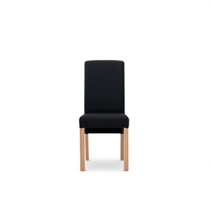 Sedia da Pranzo in Tessuto Nero con Gambe in Legno, Design Ergonomico, Arredamento Moderno per la Casa - Product Image 1