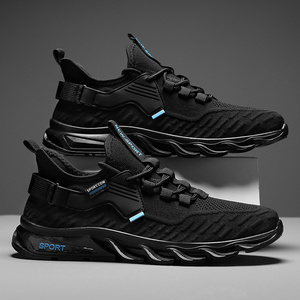 Chaussures de sport décontractées pour hommes, confortables, toutes saisons, design simple et tendance, lacets, tissu, semelle antidérapante et amortissante - Product Image 2