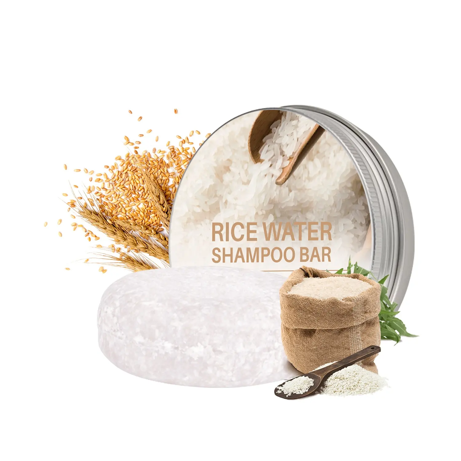 Eco-Friendly Rice Water solid shampoo organic Hair Shampoo Soap 100% Rice Water Shampoo Bar Conditioner Wholesale