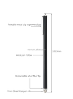 Stylet universel pour écran tactile, stylet capacitif de 18cm de longueur avec pointes en maille de tissu pour IOS, ANDROID, WINDOWS