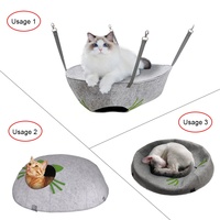 Salon en feutre pour animaux de compagnie 2 en 1 grotte de chat en feutre écologique lit suspendu pour chat en feutre épais hamac pour chat à 2 couches