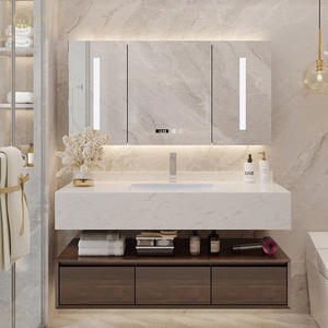 GODI <strong>Luxury</strong> Contemporary Customizable 36 Inch Cabinet Single Vessel Sink Mirror Bathroom Vanity Set <strong>Light</strong> <strong>Fixture</strong> With Drawer - Product Image 6