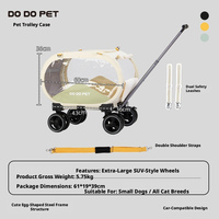 Faltbarer, verstellbarer Haustier-Trolley-Koffer, transparenter Panorama-Haustier-Transportwagen mit 4 Rädern, große Kapazität, Reisegepäck für Hunde und Katzen