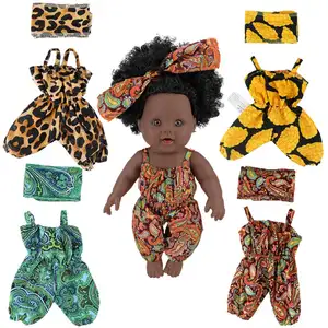 Wholesale Baby Doll Clothes rompers African wax print Kids Clothing set Generation Colorful Suit for Girls