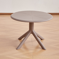 Table basse moderne en plastique, vente en gros, table ronde pour salon et salle à manger