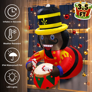 Noël fenêtre gonflable <span class=keywords><strong>casse</strong></span>-<span class=keywords><strong>noisette</strong></span> noir noël transfrontalier chaud décoration de noël air moule en stock - Product Image 5