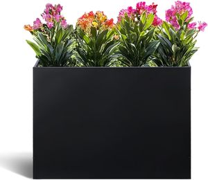 <span class=keywords><strong>Jardinière</strong></span> <span class=keywords><strong>rectangulaire</strong></span> en métal noir, jardinières hautes pour plantes d'extérieur avec trous de drainage pour l'extérieur, l'intérieur, le patio, la terrasse - Product Image 1