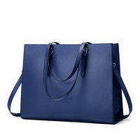 Sac Fourre-Tout en Cuir PU Imperméable de 15,6 Pouces, Mallette d'Affaires Légère avec Grande Capacité, Sac à Main et Sac à Bandoulière