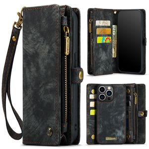 Étui portefeuille multifonctionnel en cuir PU avec porte-cartes pour <span class=keywords><strong>iPhone</strong></span> 14/15 Pro Max Étui en cuir magnétique détachable - Product Image 1