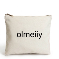 Pochette de maquillage artisanale en toile avec fermeture éclair, sacs cadeaux imprimés faits à la main pour l'emballage de maquillage, logo personnalisé, petit format de luxe de marque