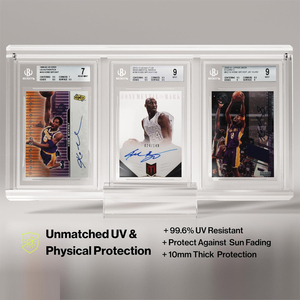 إطار بطاقات YKL YKL010 مقاوم للأشعة فوق البنفسجية، شفاف، بثلاث فتحات، إطار أكريليك سميك مغناطيسي لحماية البطاقات المعتمدة من PSA - Product Image 5