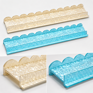 Support de tuiles de mahjong en acrylique perlé personnalisé avec poussoir, bord festonné, 4 couleurs, accessoires de mahjong pour la vente en gros - Product Image 3