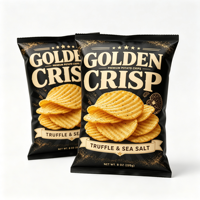 Sacs sous vide métallisés brillants à soufflet arrière pour l'emballage de chips, imprimés en héliogravure, de qualité alimentaire, résistants à l'humidité