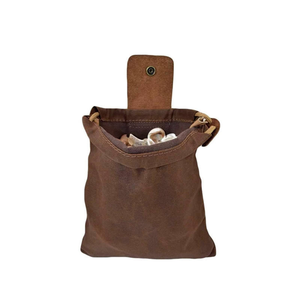 กระเป๋าเก็บของสำหรับเดินป่า ทำจากผ้าแคนวาสเคลือบแว็กซ์ พับเก็บได้ ใช้สำหรับเก็บเห็ด ของใช้สำหรับตั้งแคมป์  พร้อมสายคาดหนังสำหรับ Bushcraft และช่องใส่ <span class=keywords><strong>Tinder</strong></span> - Product Image 1